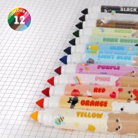 Legami 12er Set Filzstifte TEDDY BÄR "Teddy Friends" - Malstifte, Filzstift Kinder, Buntstifte