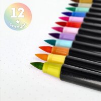 Legami 12er Set Pinselstifte "Brush Markers" Pastello - Aquarellstifte, Malstifte, Stifte, Pastellfarben