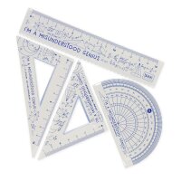 Legami superflexibles 4-teiliges Geometrieset "You rule!" GENIUS - Lineal, Geodreieck, Winkelmesser - Geometrie für Genies, Mathematik