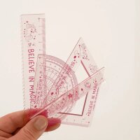 Legami superflexibles 4-teiliges Geometrieset "You rule!" EINHORN - Lineal, Geodreieck, Winkelmesser - Geometrie für Einhornfans, Mathematik