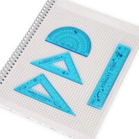 Legami superflexibles 4-teiliges Geometrieset "You rule!" WELTALL - Lineal, Geodreieck, Winkelmesser - Geometrie für Astronauten, Mathematik