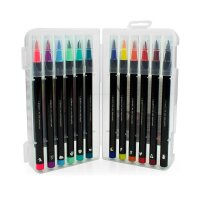 Legami 12er Set Pinselstifte "Brush Markers" Bright - Aquarellstifte, Malstifte, Stifte, leuchtende Farben