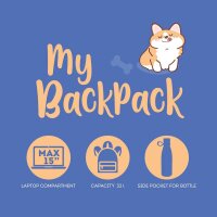 Legami Rucksack HUND Corgi - My backpack - aus Polyester - Schultasche, Schulrucksack, für Schule & Freizeit