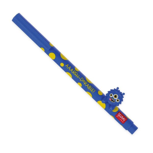 Legami Gelstift Lovely Friends MONSTER - Gel Pen mit abnehmbarer Tier Deko, Stift , Schreibstift, Gelschreiber