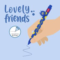 Legami Gelstift Lovely Friends MONSTER - Gel Pen mit abnehmbarer Tier Deko, Stift , Schreibstift, Gelschreiber