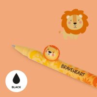 Legami Gelstift Lovely Friends LÖWE - Gel Pen mit abnehmbarer Tier Deko, Stift , Schreibstift, Gelschreiber