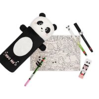 Legami Plüsch-Federmäppchen PANDA - Super Soft  - aus Polyester - Mäppchen weich und selbststehend, Schlampermäppchen, Federtasche