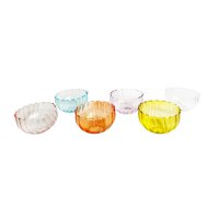 Glas Schwimmschale bunt Pastellfarben (6er Set) D:6 cm - Schwimmkerzen, Tischdeko, Teelichthalter, Schwimmlicht