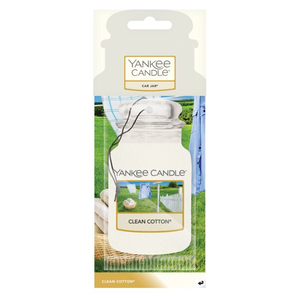 Auto Duft, Lufterfrischer CLEAN COTTON - Yankee Candle Car Jar Paper, Raumduft, Autoduft