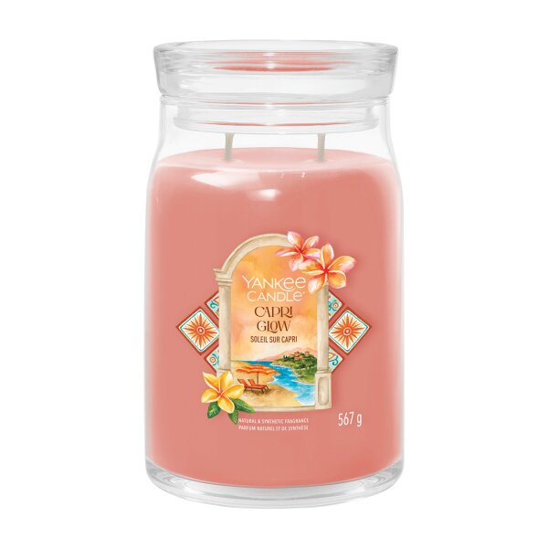 Yankee Candle Duftkerze im Glas (groß) CAPRI GLOW - Signature Kerze aus "Hello Italy" Kollektion mit Brenndauer bis zu 90 Stunden