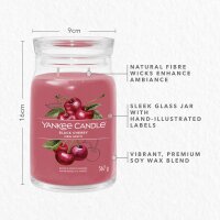 Yankee Candle Duftkerze im Glas (groß) BLACK CHERRY - Signature Kerze mit Brenndauer bis zu 90 Stunden