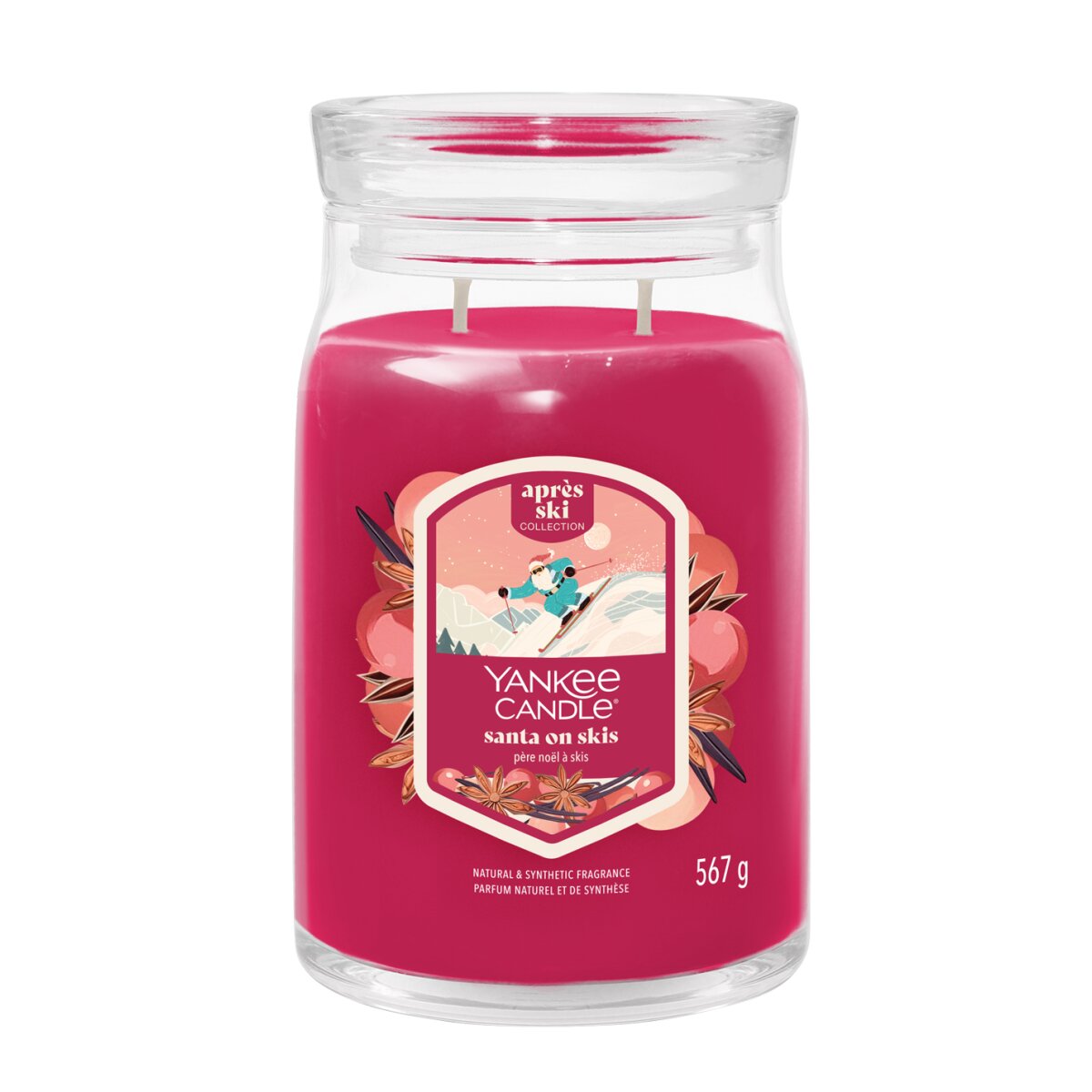 Yankee Candle Santa On Skis Duftkerze - Winter 2025 Kollektion Bis 90h Brenndauer