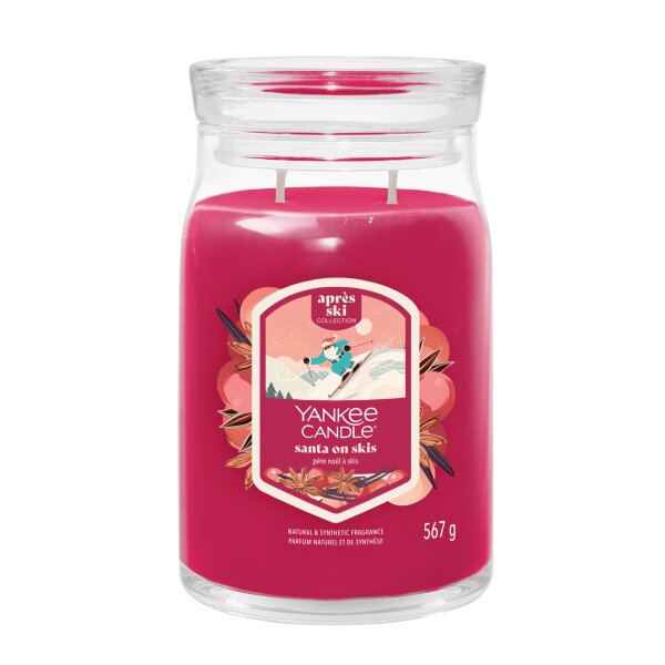 Yankee Candle Duftkerze im Glas (groß) SANTA ON SKIS - Signature Kerze "Winterkollektion 2025 - Apres Ski" mit Brenndauer bis zu 90 Stunden