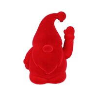 Winkefigur Wichtel Rot H: 16,5cm, Wichtelfigur Beflockt...