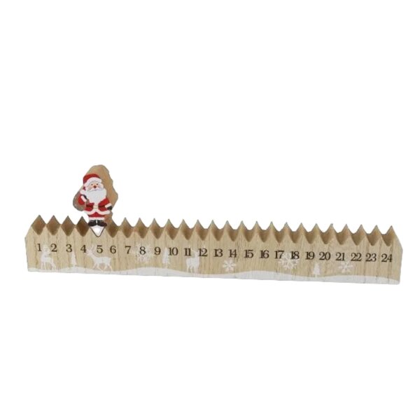 Holz Adventskalender Tagesanzeiger Weihnachtsmann L: 30cm - Adventsdeko, Weihnachten Deko, Advent