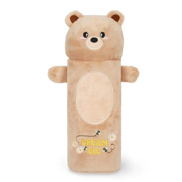Legami Plüsch-Federmäppchen TEDDY BÄR - Super Soft  - aus Polyester - Mäppchen weich und selbststehend, Schlampermäppchen, Federtasche