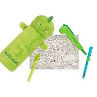 Legami Plüsch-Federmäppchen DINO - Super Soft  - aus Polyester - Mäppchen weich und selbststehend, Schlampermäppchen Dinosaurier, Federtasche