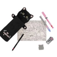 Legami Plüsch-Federmäppchen KATZE Kitty - Super Soft  - aus Polyester - Mäppchen weich und selbststehend, Schlampermäppchen, Federtasche