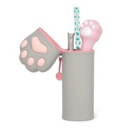Legami 2-in-1 Mäppchen KATZENPFOTE KITTY aus Silikon - Kawaii Federmäppchen, Tisch Stiftehalter, Federtasche