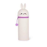 Legami 2-in-1 Mäppchen HASE BUNNY aus Silikon - Kawaii Federmäppchen, Tisch Stiftehalter, Federtasche