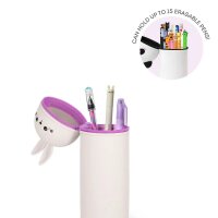 Legami 2-in-1 Mäppchen HASE BUNNY aus Silikon - Kawaii Federmäppchen, Tisch Stiftehalter, Federtasche