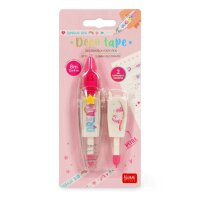 Legami Dekoband-Stift EINHORN mit zwei Dekobänder - Dekobandstift mit Einhorn-Dekobänder, Dekoration für Hefte, Tagebücher, Glückwunschkarten