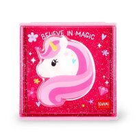 Legami Erweiterbare Schreibtischbox "Cutie Cube" EINHORN - Ideal für Ordnung am Schreibtisch, Aufbewahrungsbox stapelbar, erweiterbar mit anderen Cutie Cubes, Organisation, Würfel