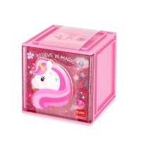 Legami Erweiterbare Schreibtischbox "Cutie Cube" EINHORN - Ideal für Ordnung am Schreibtisch, Aufbewahrungsbox stapelbar, erweiterbar mit anderen Cutie Cubes, Organisation, Würfel