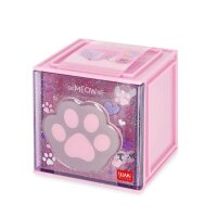 Legami Erweiterbare Schreibtischbox "Cutie Cube" KATZE Kitty - Ideal für Ordnung am Schreibtisch, Aufbewahrungsbox stapelbar, erweiterbar mit anderen Cutie Cubes, Organisation, Würfel