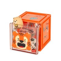 Legami Erweiterbare Schreibtischbox "Cutie Cube" TIGER - Ideal für Ordnung am Schreibtisch, Aufbewahrungsbox stapelbar, erweiterbar mit anderen Cutie Cubes, Organisation, Würfel