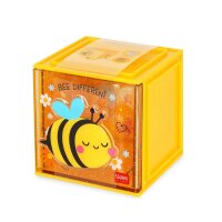 Legami Erweiterbare Schreibtischbox "Cutie Cube" BIENE - Ideal für Ordnung am Schreibtisch, Aufbewahrungsbox stapelbar, erweiterbar mit anderen Cutie Cubes, Organisation, Würfel