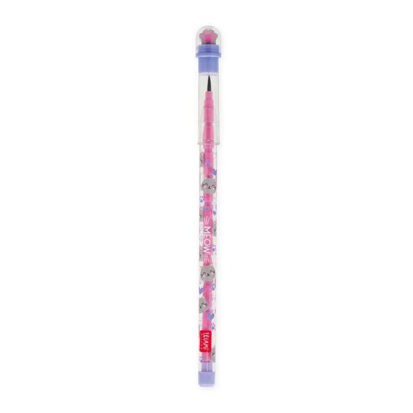 Legami Stapelbarer Bleistift "Take a tip" KATZE Kitty mit Radiergummi - 11 Minen 2B, kein Anspitzer, einfach zu bedienen, Stift Schule