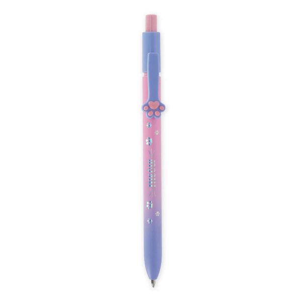 Legami Kugelschreiber KATZENPFOTE Meow lila-pink mit blauer Tinte - Stift Büro & Schule für Katzenliebhaber