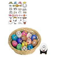 Eier Tattoos / Eier Aufkleber lustige Gesichter XL - 1...