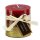 Stumpenkerze, handgemacht Rot-Gold-Metallic 7,2 x 6,8 cm - Kerze für Adventskranz, Kerzen