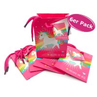 Einhorn Papier Geschenktüte 6er Set -...