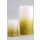 Stumpenkerze, handgemacht Weiss-Gold-Metallic 14 x 6,8 cm - Kerze für Adventskranz, Kerzen