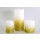 Stumpenkerze, handgemacht Weiss-Gold-Metallic 14 x 6,8 cm - Kerze für Adventskranz, Kerzen