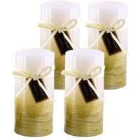 Stumpenkerze, handgemacht 14 x 6,8 cm (4er Set)...