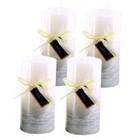 Stumpenkerze, handgemacht 14 x 6,8 cm (4er Set)...