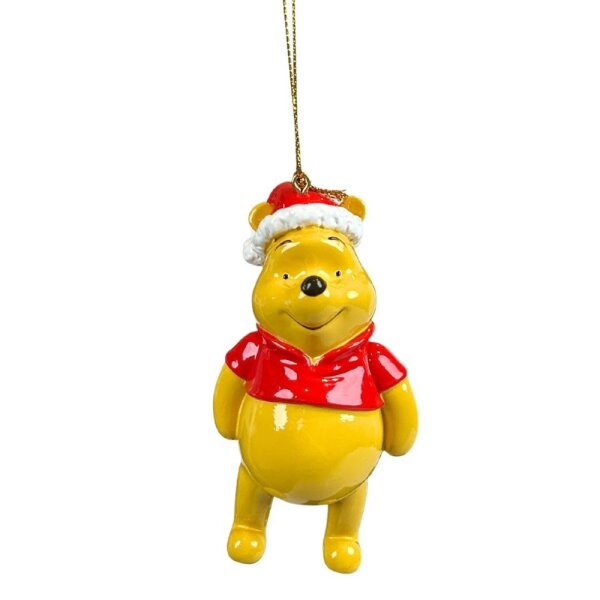 Baumschmuck Winnie the Pooh mit Weihnachtsmütze -  Weihnachtsanhänger Winnie Puuh für Disney Fans, Baumkugel, Weihnachtsdeko