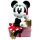 Deko 3D Disney Gartenfigur Minnie Mouse Santa mit Tasse und Geschenk H:19,5 cm aus Kunststoff - Figur Weihnachten Minni Maus, moderner Deko Stil für Fans, Gartendekoration, Statue
