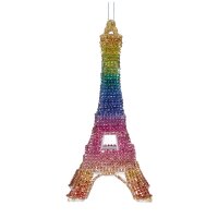 Baumschmuck Eiffelturm Regenbogen aus Strasssteinen -...
