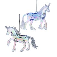 Baumschmuck Einhorn irisierend (2er Set) 11 cm -...