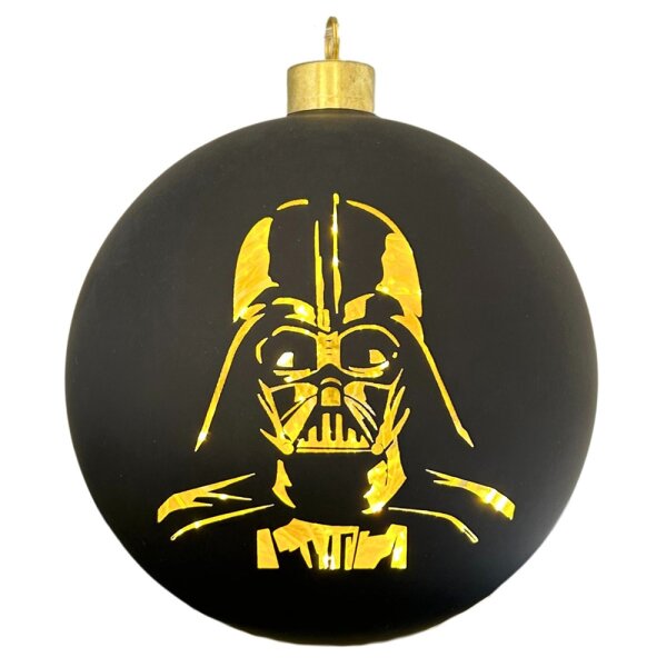 LED Baumkugel Star Wars Darth Vader schwarz-gold D:15 cm -  Weihnachtskugel Star Wars Fans, Baumschmuck, Christbaumkugel, Weihnachtsdeko