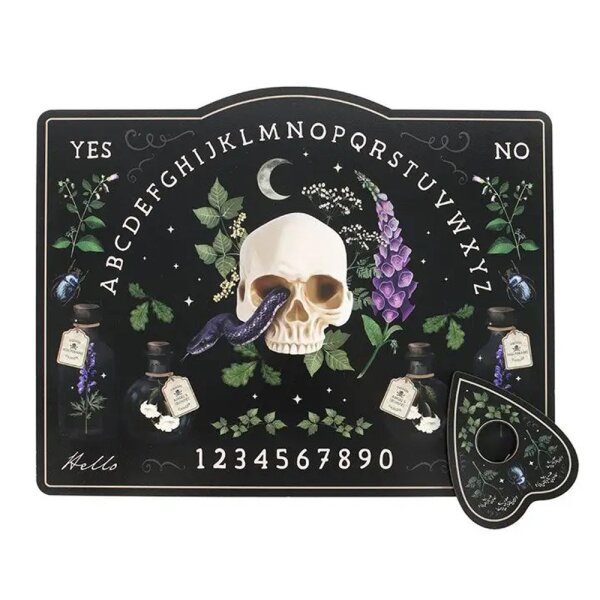 Ouija Brett Sprechbrett Hexenbrett Wahrsagerbrett Giftige Pflanzen mit Planchette - Talking Spiritboard, Spirit Guide, Astrologie, Orakel, Wahrsagerei, spirituelle Meditation
