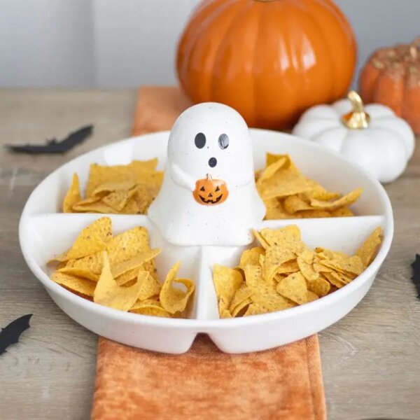 Halloween Geist Servierplatte für Snacks mit Dipschale unter dem Gesp, 36,99 €