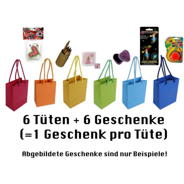 6er Set Kindergeburtstag Gastgeschenktüten S (Mädchen) Give away, Gastgeschenk, Wundertüte