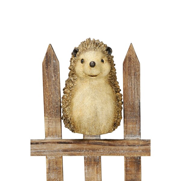 Zaunhocker Igel H:16 cm aus Polyresin - Zaun Deko Garten, Tierfigur Pfostenhocker, Zaunfigur, Gartendeko, Zaunstecker