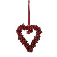 Hänger Herz Rote Beeren Weihnachten 12x14 cm aus...